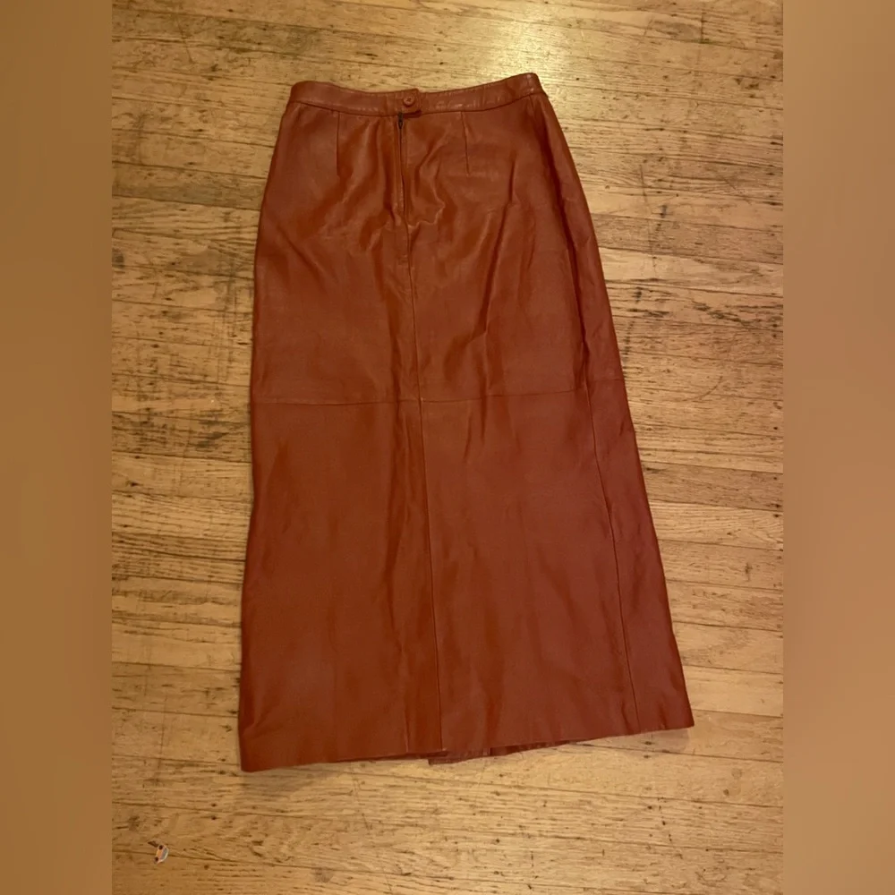 Vintage 100% Leather Skirt - Picture 5 of 7